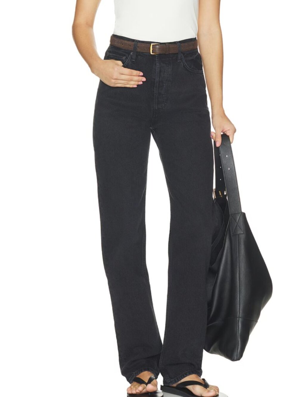 AGOLDE '90s Pinch Waist Long Jean Black